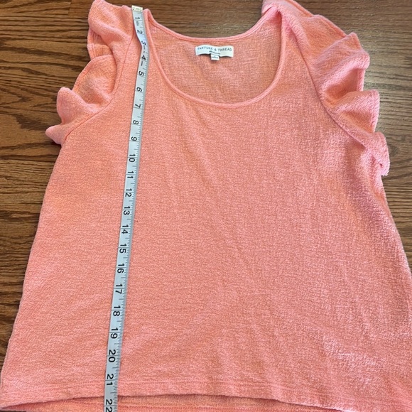 MADEWELL Texture & Thread gauge stretch Top women’s flutter cap sleeve COTTON M - Picture 9 of 9